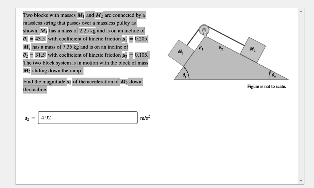 Solved Two Blocks With Masses M And Mz Are Connected By Massless