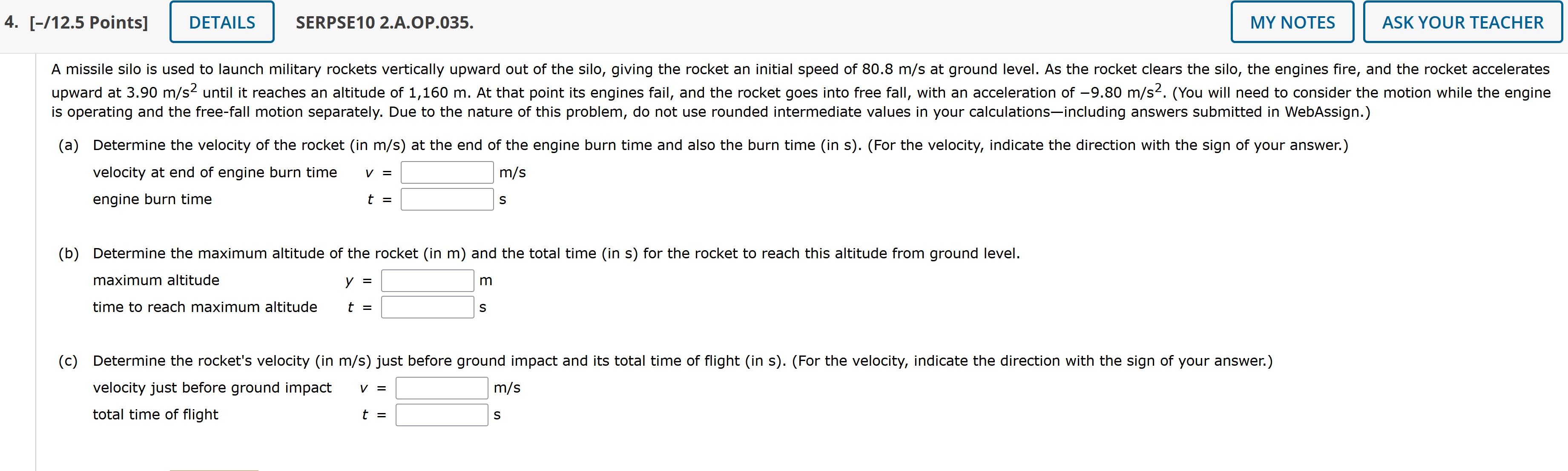 SOLVED 4. [/12.5 Points] DETAILS SERPSE10 2.A.OP.035. (a) Determine