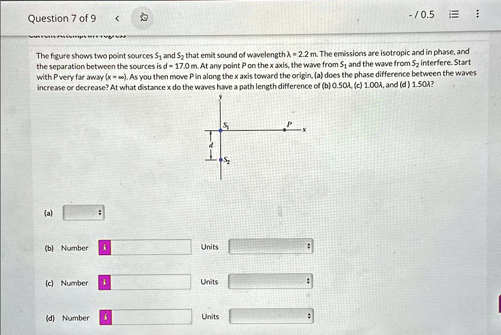 SOLVED: The figure shows two point sources S, and S that emit sound of ...