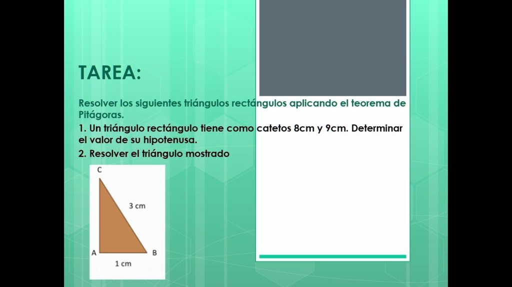 SOLVED: Ayuda Xf . Es Sobre El Teorema De Pitagoras TAREA: Resolver Los ...