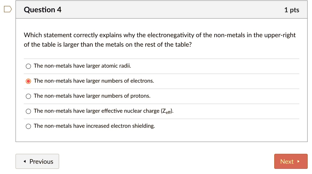 SOLVED Question 4 1 pts Which statement correctly explains why the