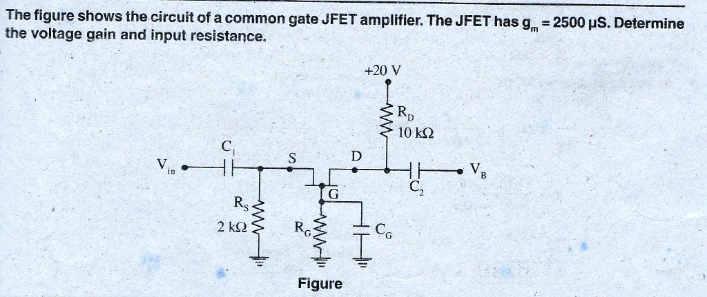 Solved The Figure Shows Thecircuit Of A Common Gate Jfet Amplifierthe Jfet Has G2500us 5171