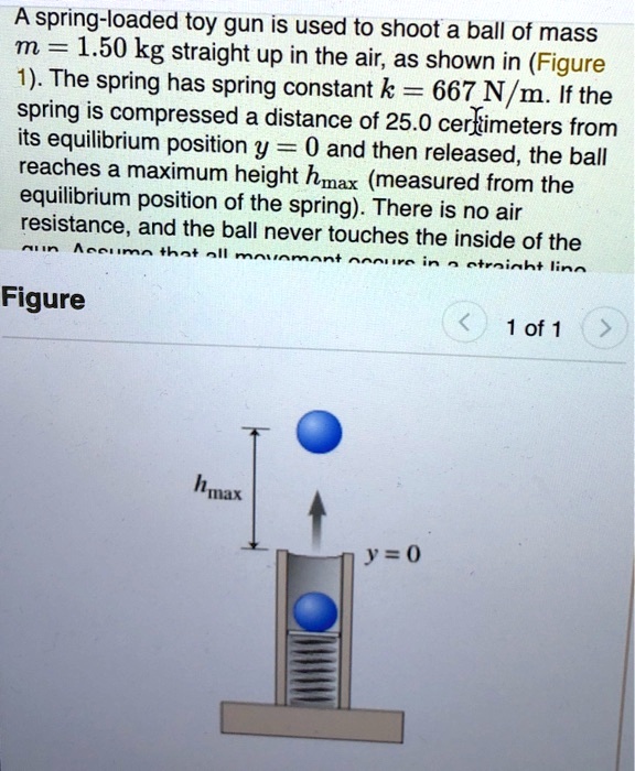 SOLVED: A spring-loaded toy gun is used to shoot a ball of mass m = 1. ...