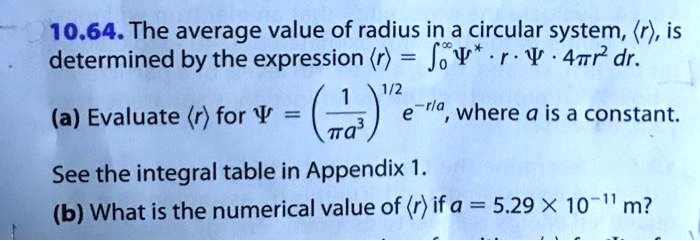 1064 the average value of radius in a circular system r is...