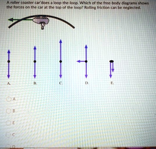 SOLVED: A roller coaster car does a loop-the-loop. Which of the free ...