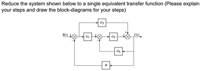 Reduce the system shown below to a single equivalent transfer function ...