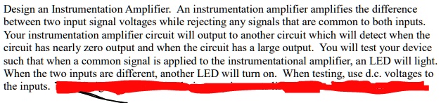 SOLVED: Design a Schematic Including the LEDs Design an Instrumentation ...