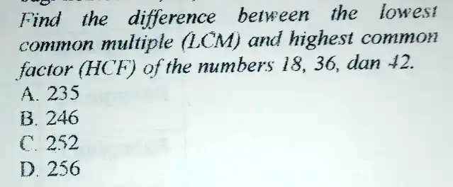 difference between highest common factor and lowest common factor