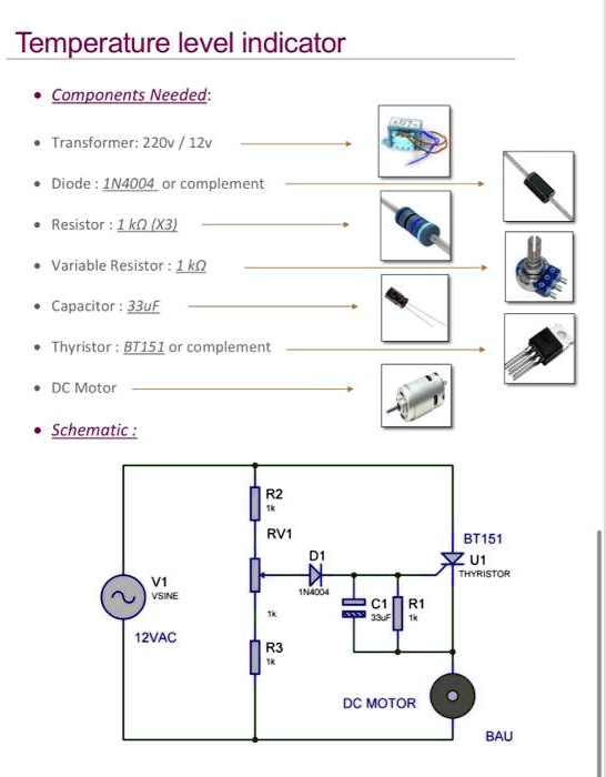 SOLVED please draw this setup using tinkercad Temperature level
