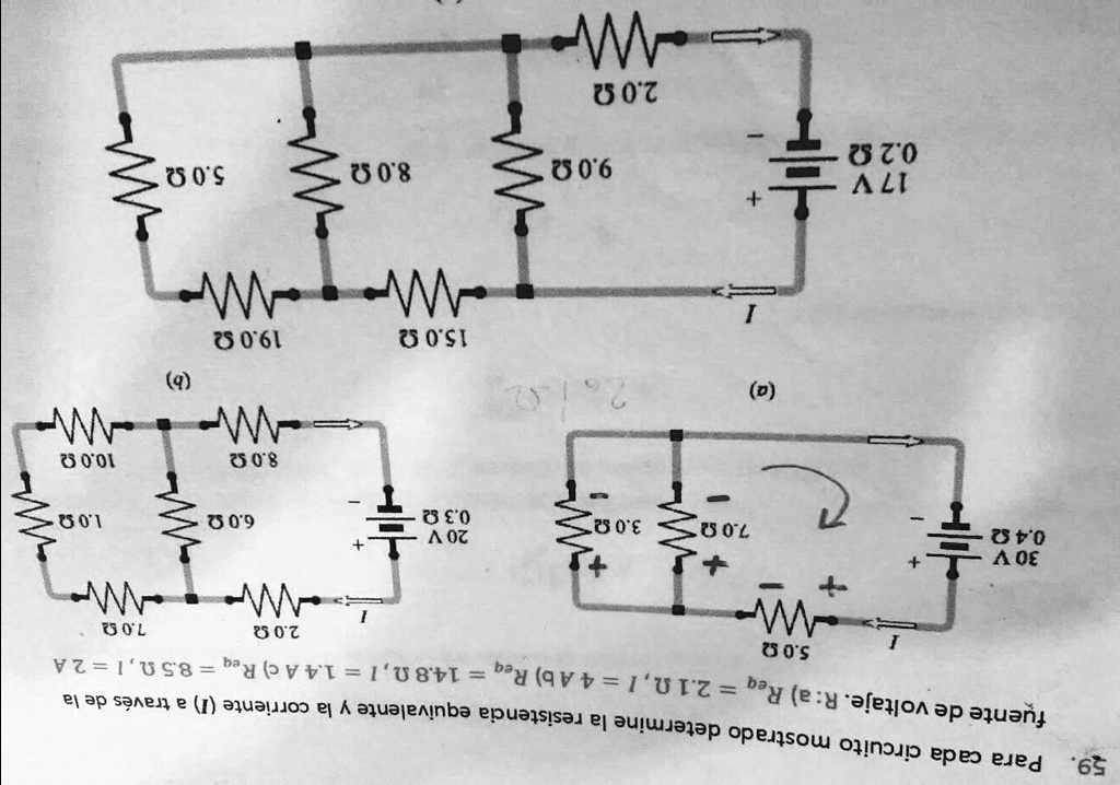 SOLVED: 59. Para cada circuito mostrado determine la resistencia ...