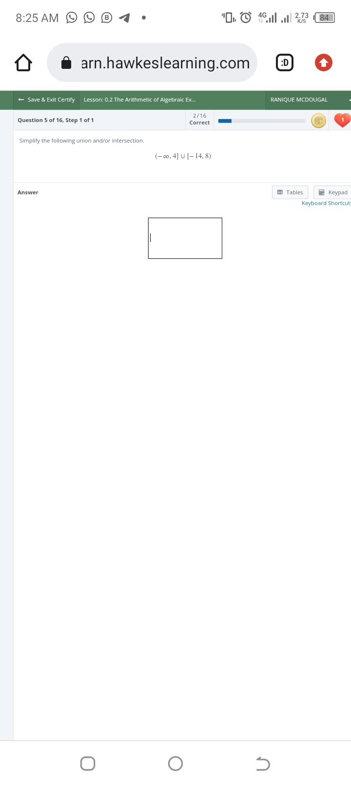 Simplify The Following Union Andor Intersection