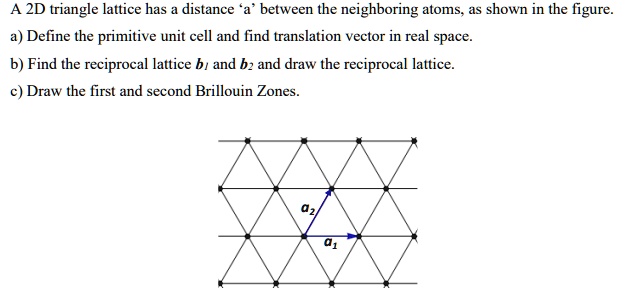 SOLVED: A 2D Triangle Lattice Has A Distance A Between The Neighboring ...