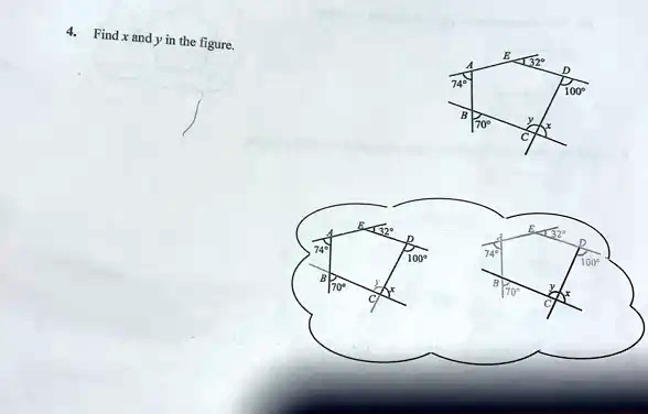 4. Find x and y in the figure.