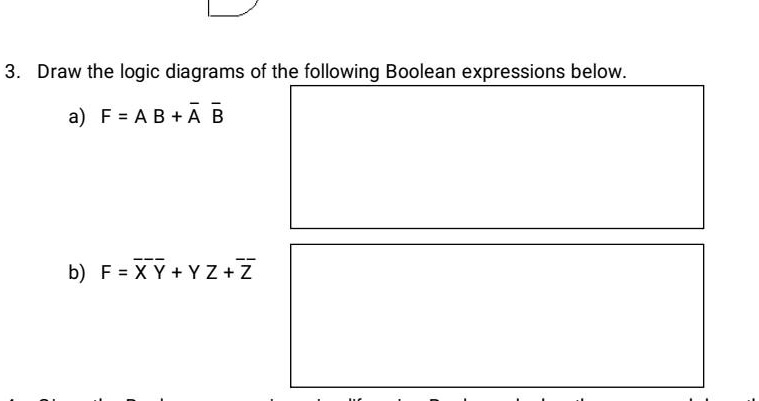 SOLVED: Kindly help me draw the logic diagrams of the following Boolean ...