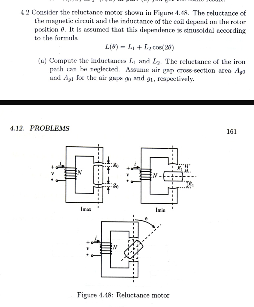 SOLVED 4.2 Consider the reluctance motor shown in Figure 4.48. The