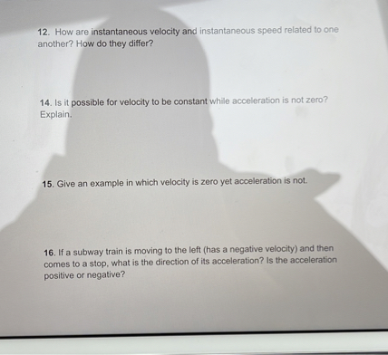 Instantaneous Example Not Math 12. How are instantaneous velocity and instantaneous speed related to ...