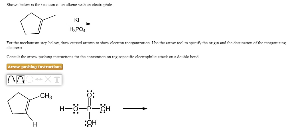 SOLVED: Shown below is the reaction of an alkene with an electrophile ...