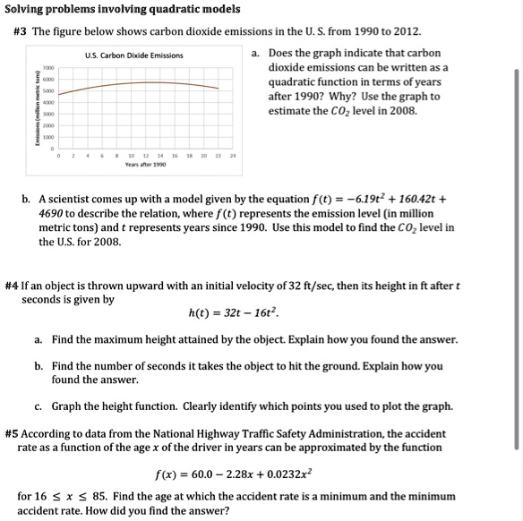 solving problems involving quadratic models 3 the figure below shows ...