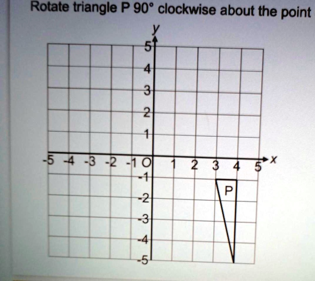 Rotate triangle P 90° clockwise about the point