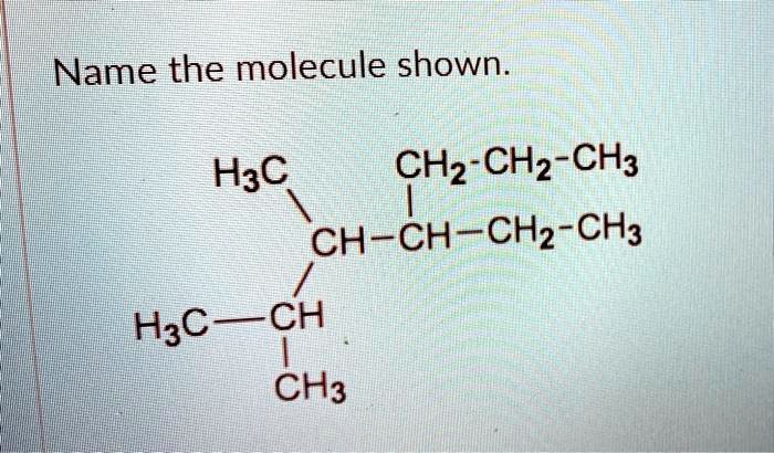 Solved Name The Molecule Shown H3c Ch3 Ch2 Ch2 Ch3 Ch Ch Ch2 Ch3 1 H3c Ch Ch3 7357