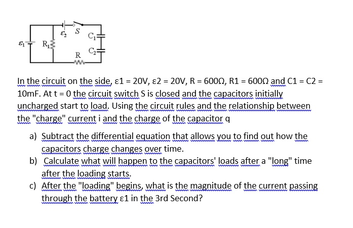 SOLVED:Inthe circuit on the side, 81 = 20V, 82 = 2OV, R = 60002, R1 ...