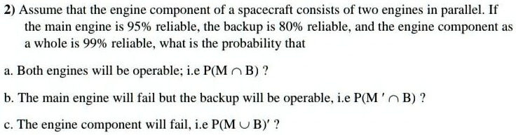 SOLVED: Assume that the engine component of a spacecraft consists of ...