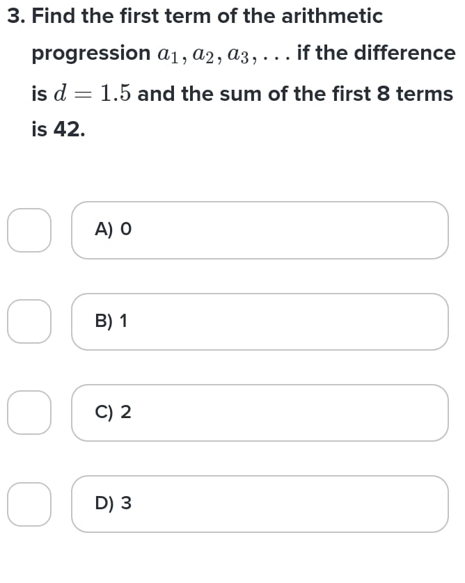 SOLVED: 3. Find the first term of the arithmetic progression a1, a2, a3 ...