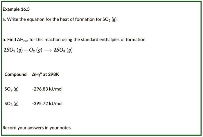 Heat Of Formation Reaction Examples