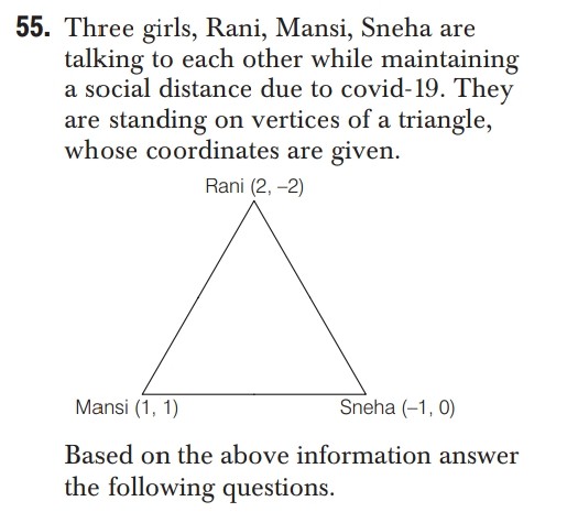 [GET ANSWER] 55. Three girls, Rani, Mansi, Sneha are talking to each ...