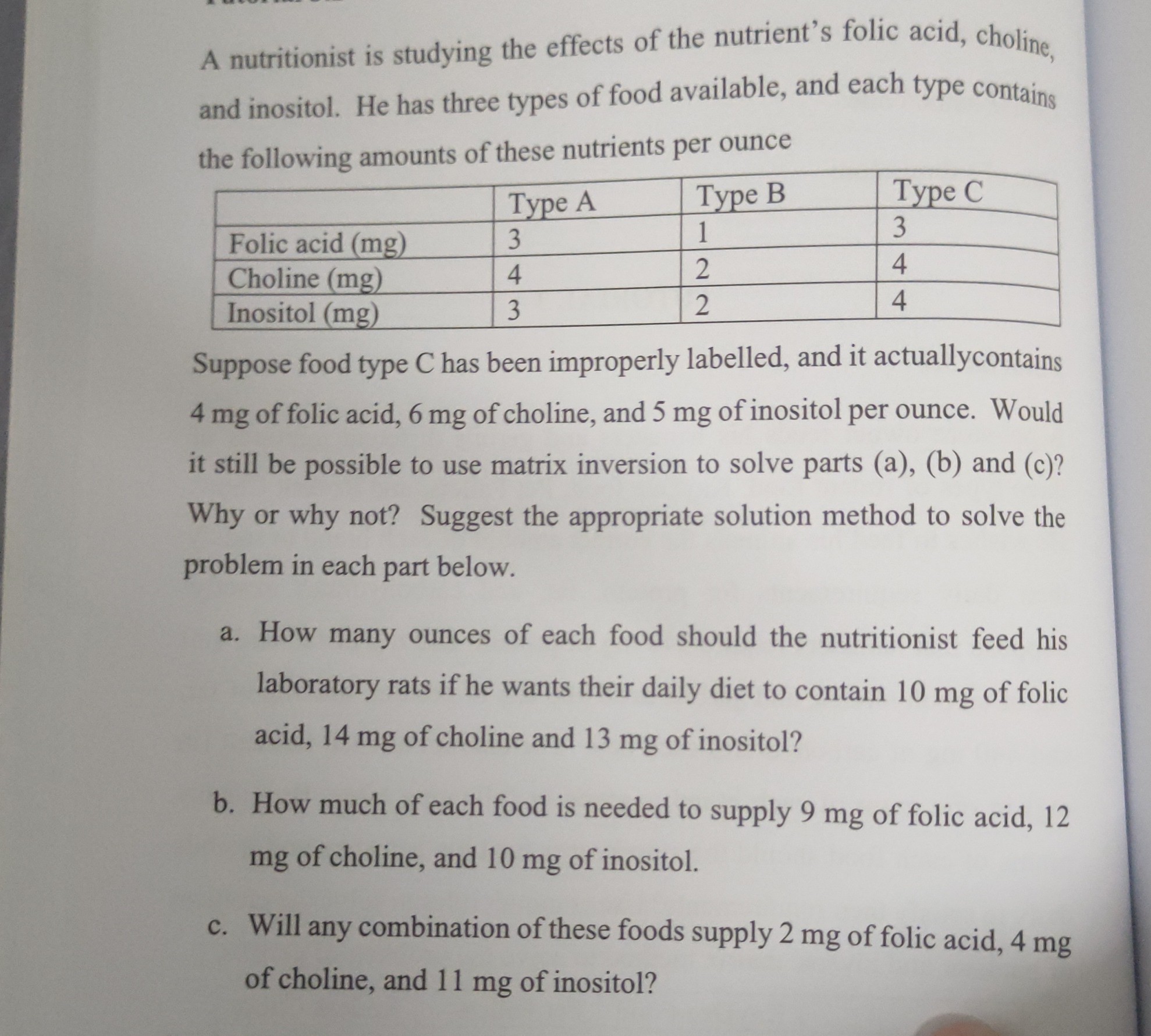SOLVED A nutritionist is studying the effects of the nutrient's folic