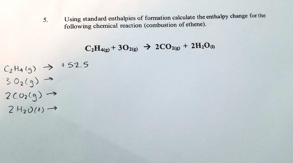 SOLVED Using standard enthalpies of formation calculate the