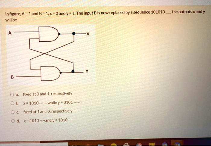 SOLVED: In Figure, A = 1 And B = 1, X = 0 And Y = 1. The Input B Is Now ...