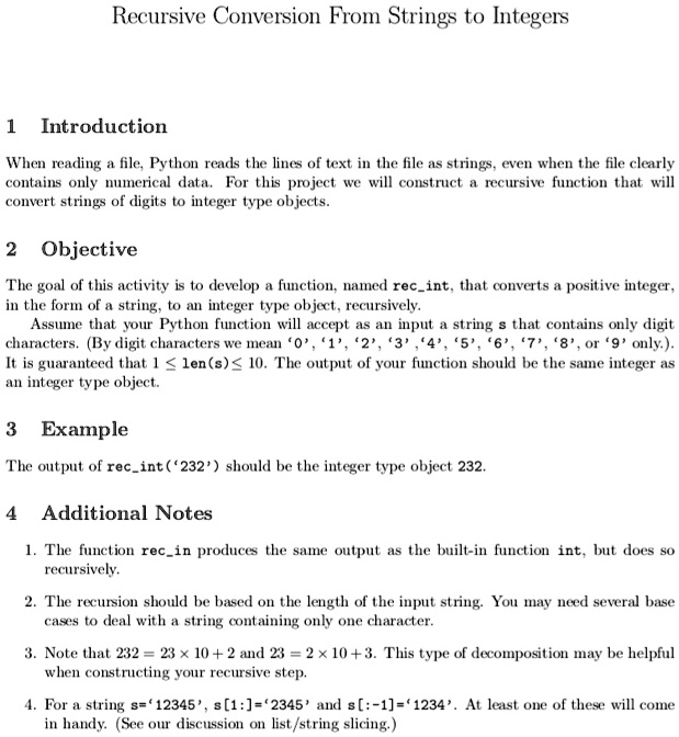 VIDEO solution: Use Python to Solve This Problem: Recursive Conversion ... image.