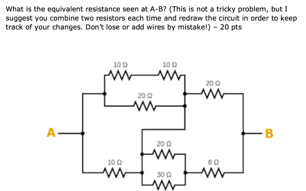 SOLVED What is the equivalent resistance seen at AB? (This is not a