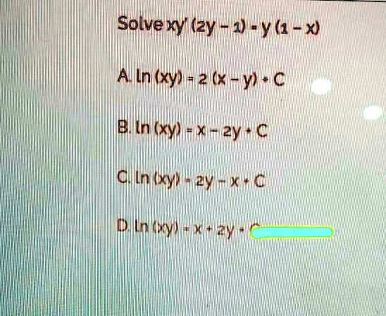 Solved Solve Xy Zy D Yu X Al In Xy 2 X Y C Lin Xyh Xm 2y C Iclln Kym2y Xic Plnay Xtzv