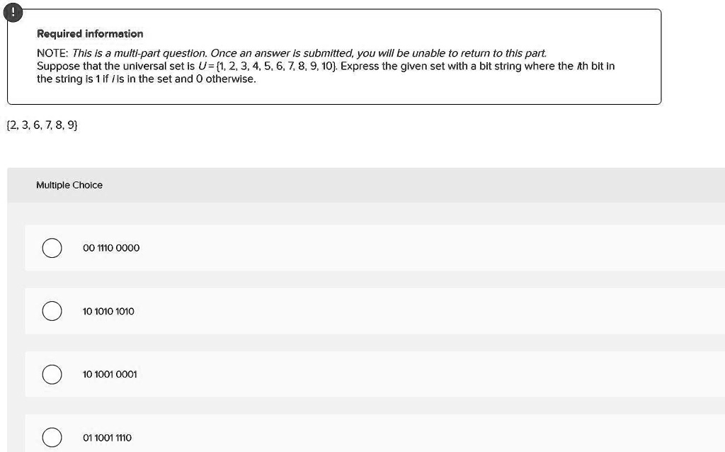 SOLVED: Required information NOTE: This Is multi-part question. Once an  answer Is submitted, YOu will be unable to return to this part Suppose that  the universal set Is U= 1, 2, 3,4,5,6,7,8