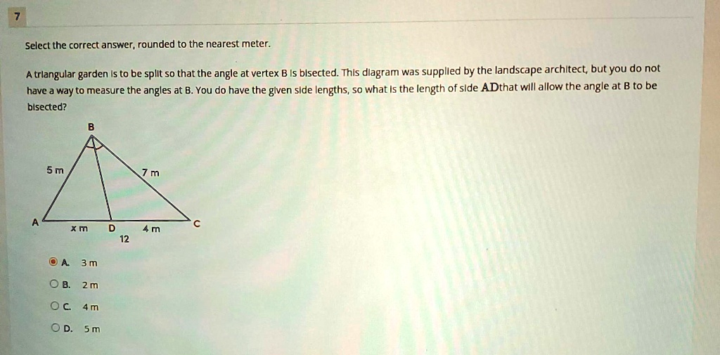 SOLVED: Select The Correct Answer,rounded To The Nearest Meter A ...