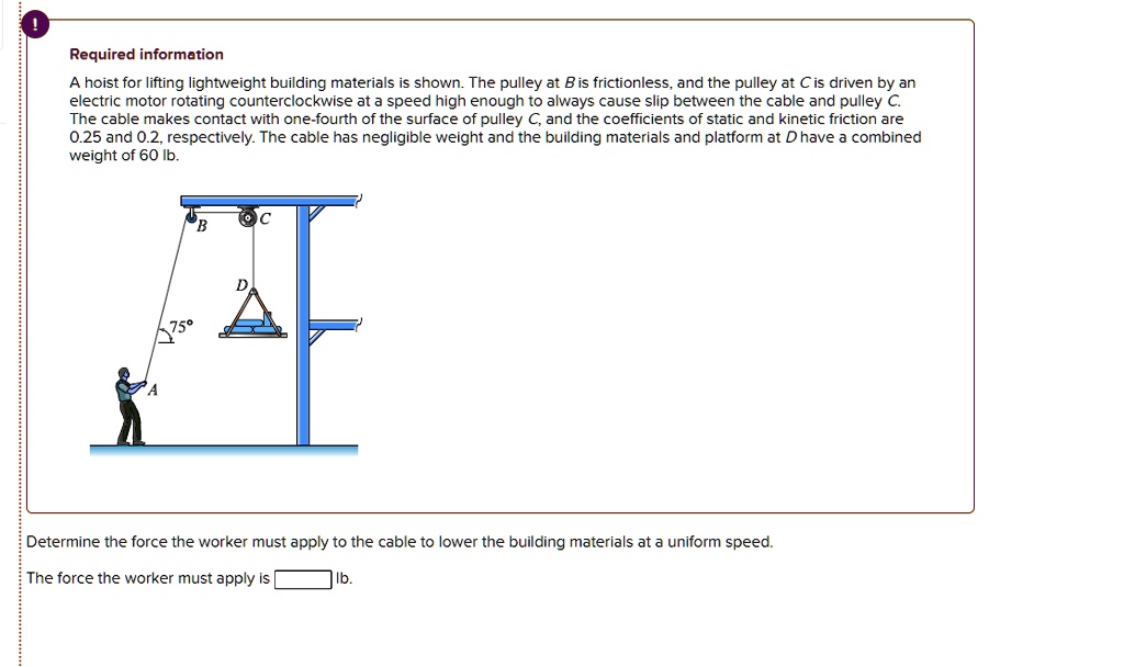 required information a hoist for lifting lightweight building 