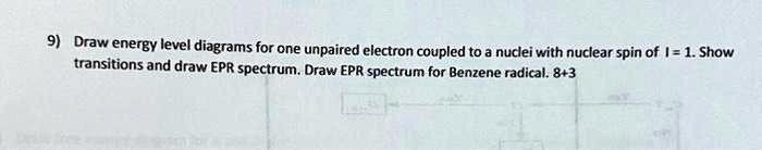 SOLVED: Draw energy level diagrams for one unpaired electron coupled to ...