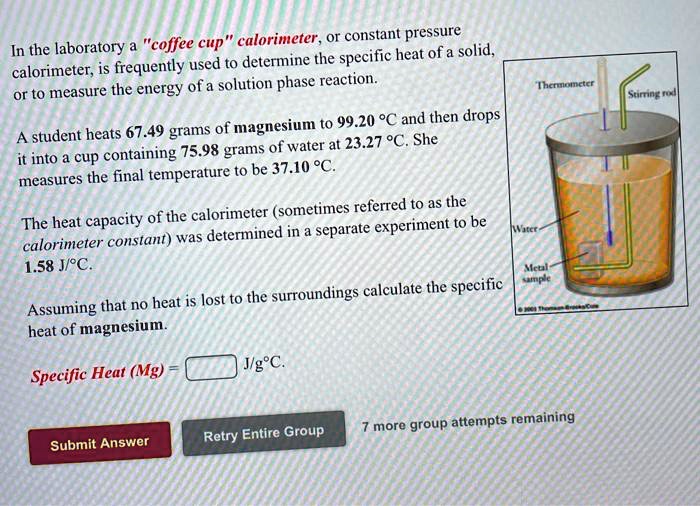 SOLVED Calorimeter constant pressure in the laboratory "coffee cup