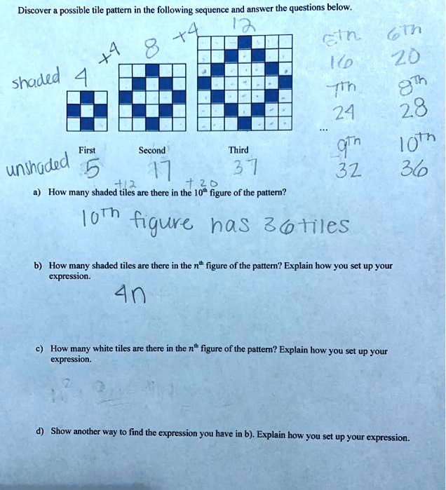 Discover possible tile pattern in the following sequence and...