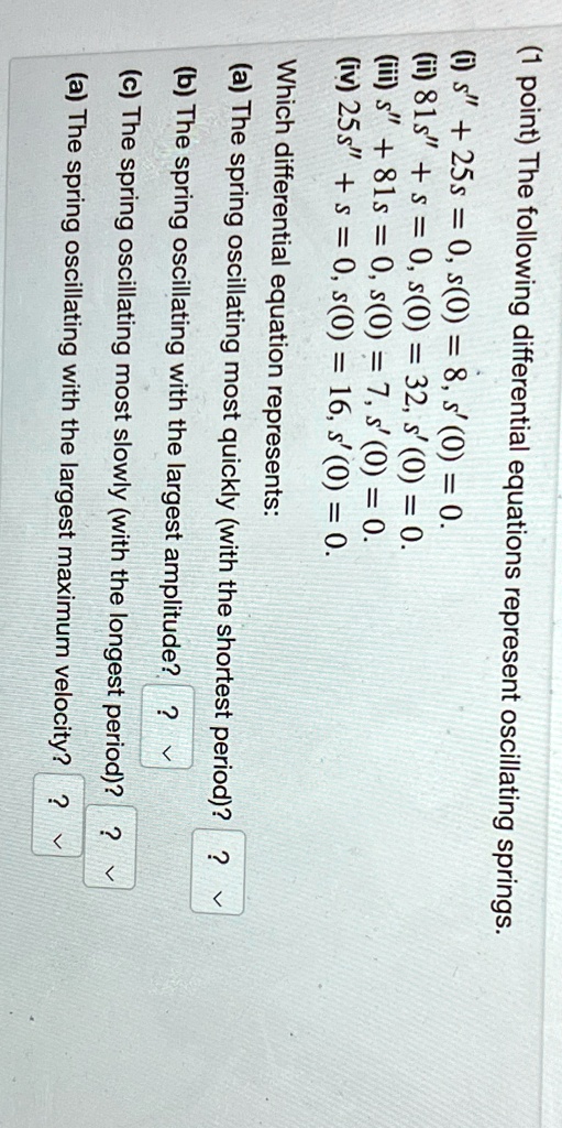 VIDEO solution: (1 point) The following differential equations ...