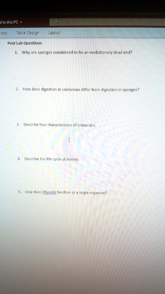 SOLVED to this PC Se8l Help Table Design Layout Post Lab Questions Why