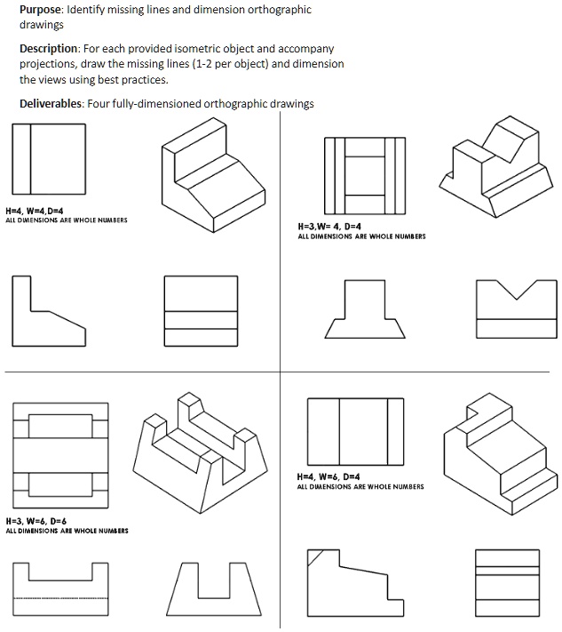 SOLVED: Purpose: Identify Missing Lines And Dimension Orthographic ...