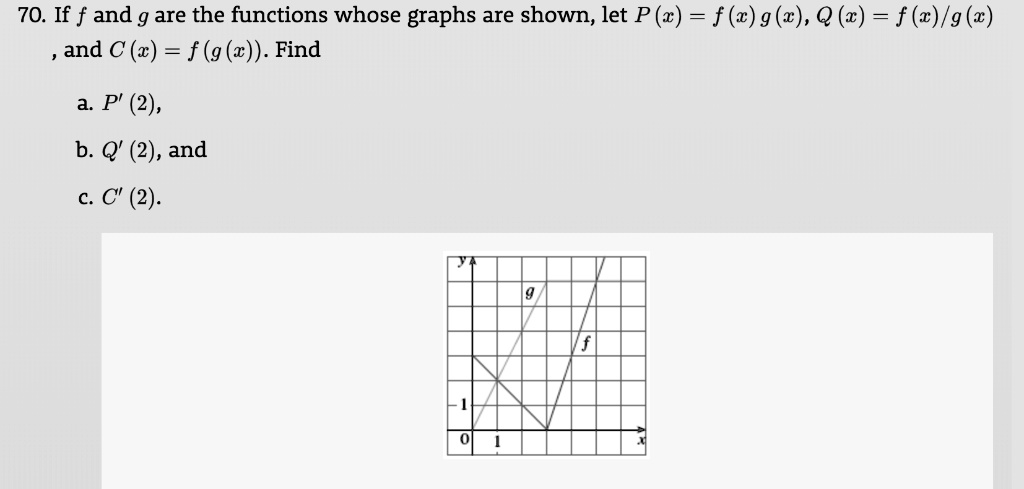 Solved 70 If F And G Are The Functions Whose Graphs Are Shown Let P A F C G Q 2 F C G And C F G Find