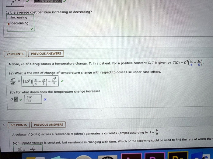 SOLVEDthe average cost Per Item Increasing incrcasing decreasing