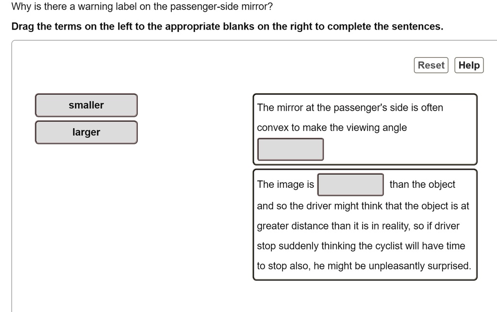 SOLVED Why is there a warning label on the passengerside mirror? Drag