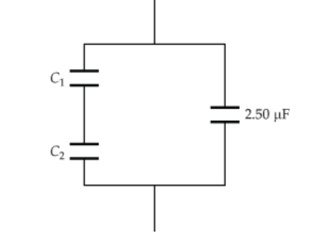 find the total capacitance of the combination of capacitors shown in the figure below c1 0200 f c2 220 f