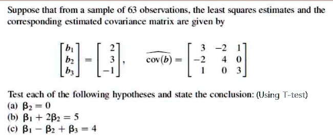 suppose that from a sample of 63 observations the least squares ...