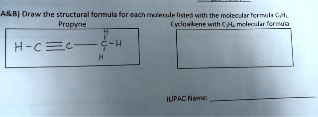 ab draw the structural formula for each molecule listed with the ...